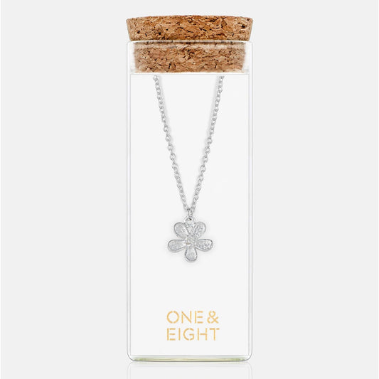 One & Eight Forget Me Not Necklace - Silver