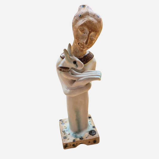 Shelagh Spear Standing Figure Holding Hare SS241