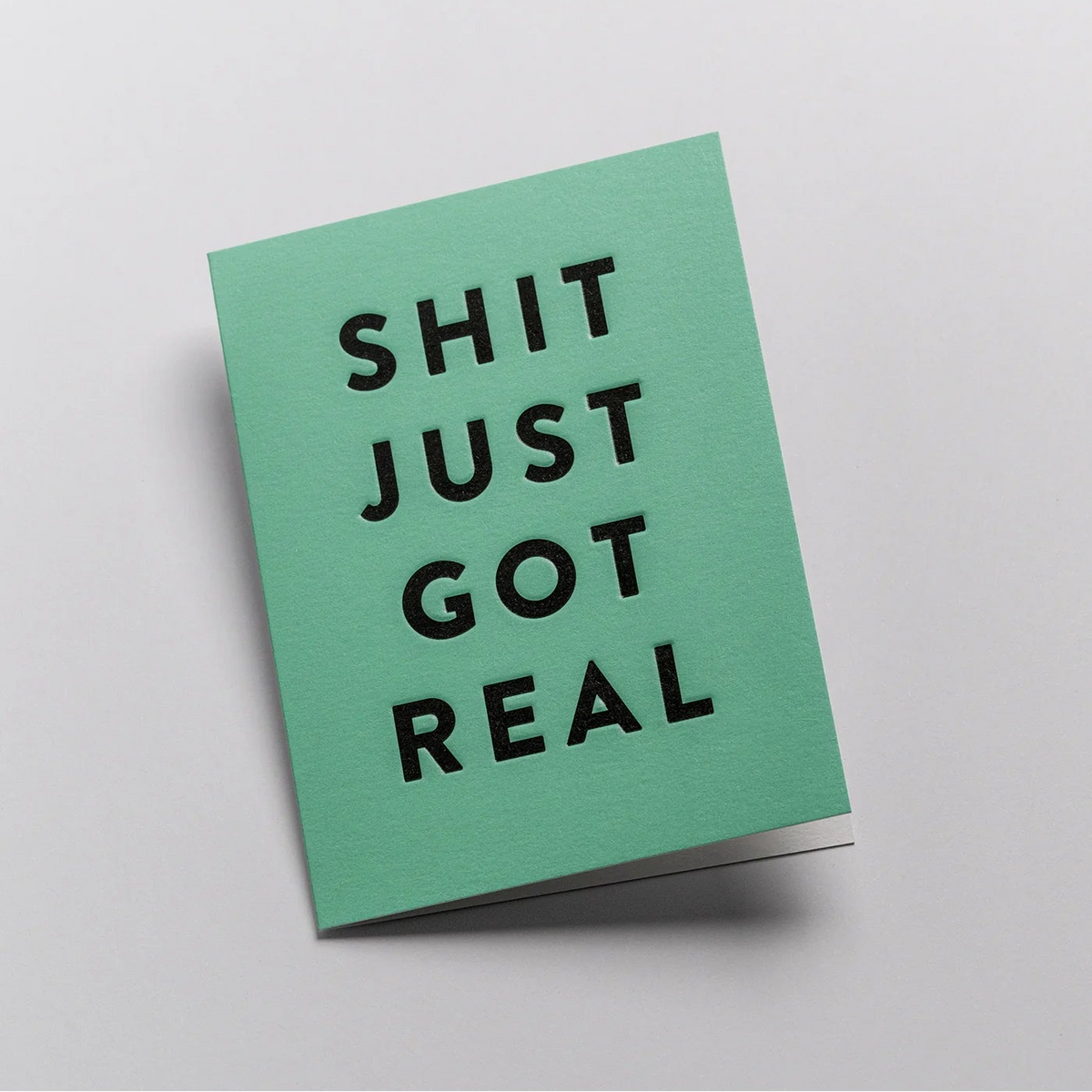 Mini Greetings Card - Sh*t Just Got Real