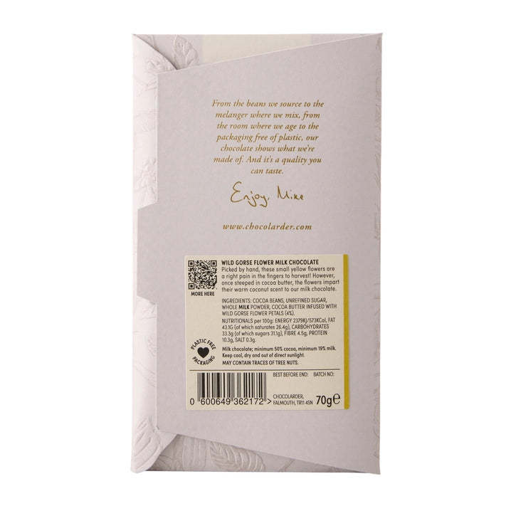 Chocolarder Wild Gorse Flower 50% Milk Chocolate Bar