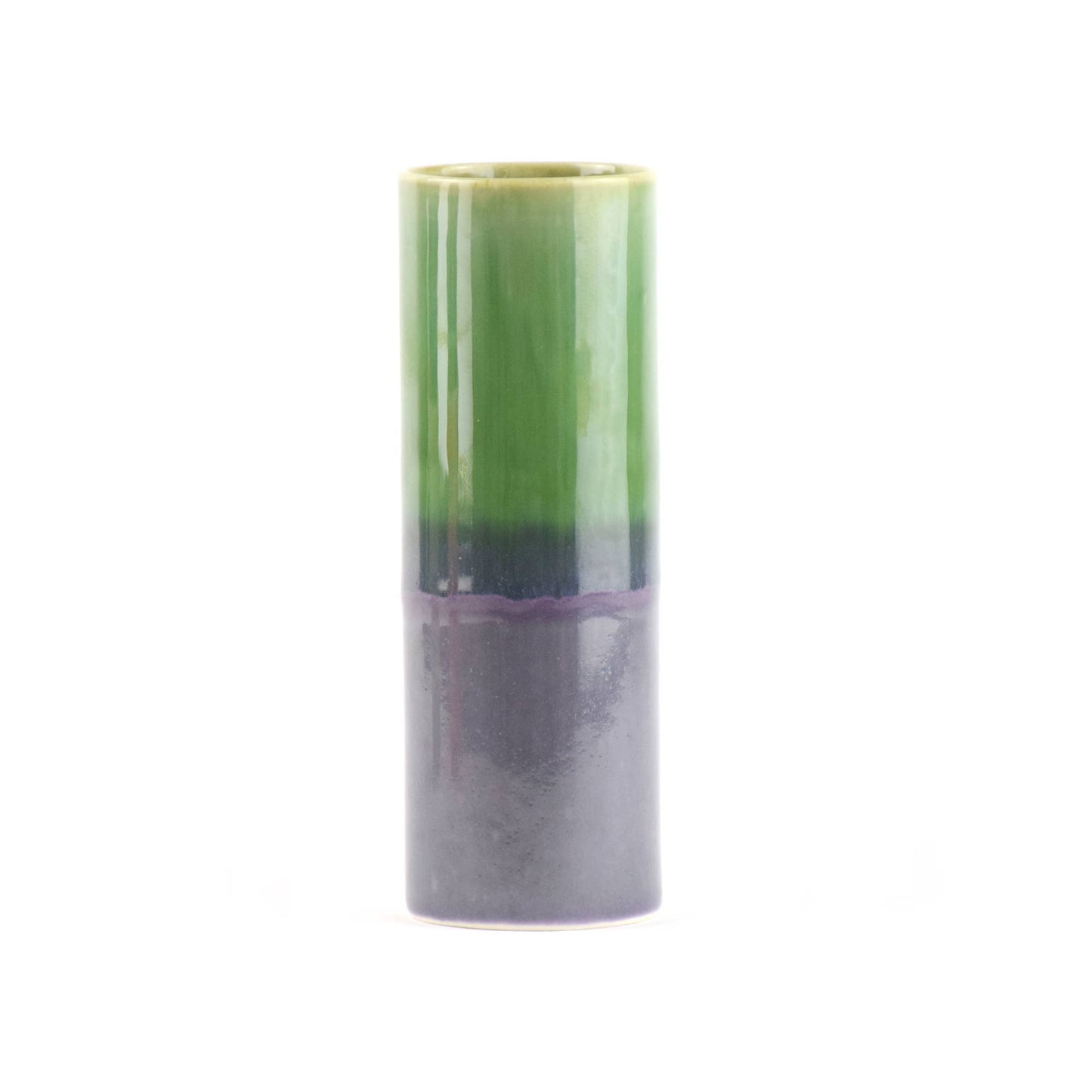 SGW Lab Large Cylinder Vase - Avocado and Purple