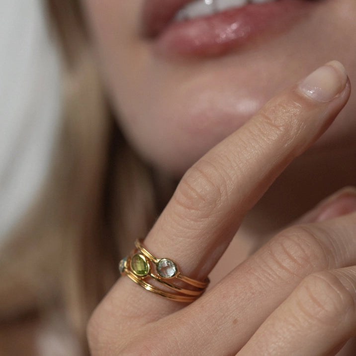 Gold Crystal Ring - Topaz