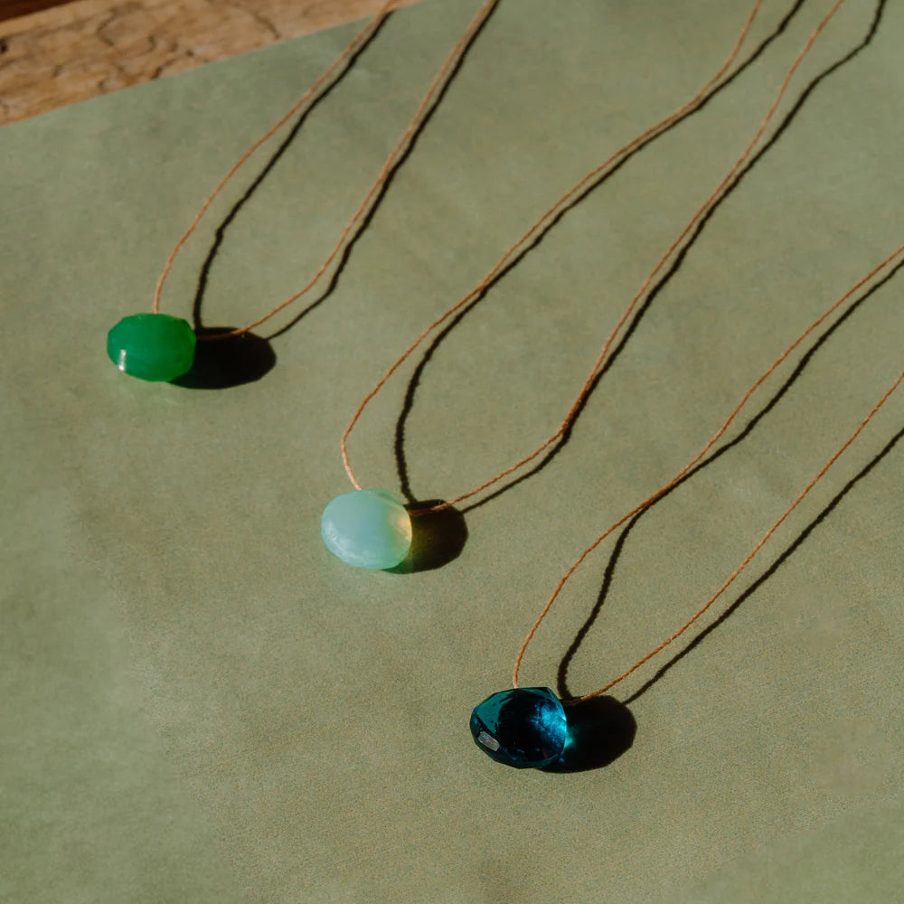 Wanderlust Life Fine Cord Necklace - Green Aventurine