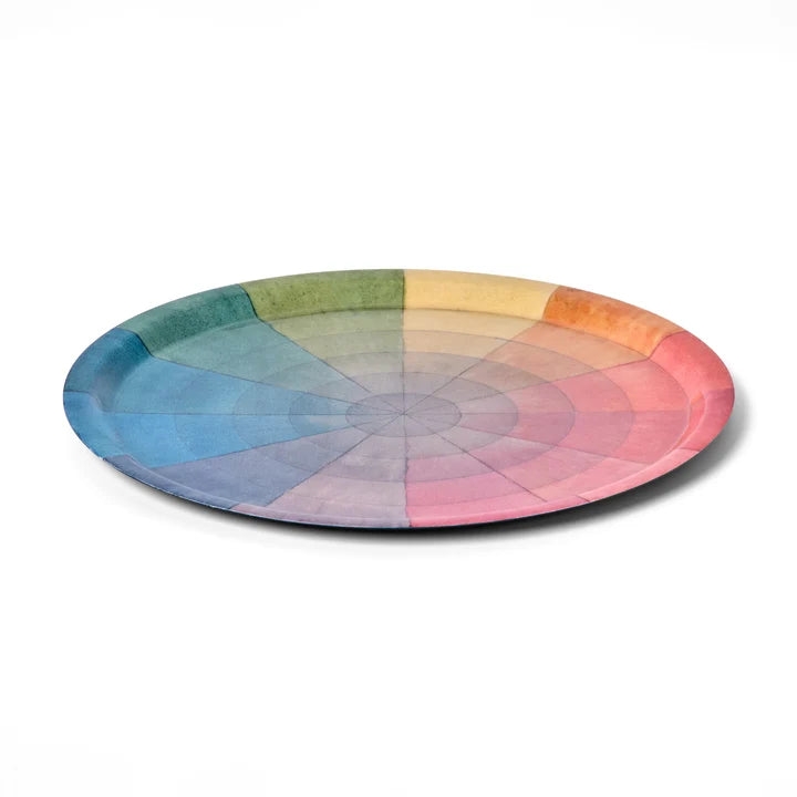 Large Round Enamel Tray - Vintage Colour Wheel