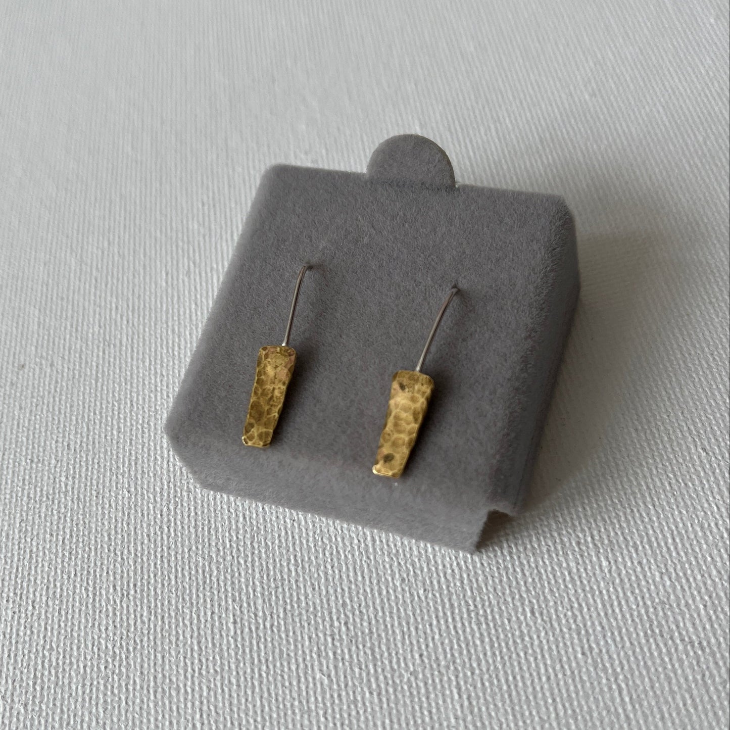 Hammered Brass Shard Earrings