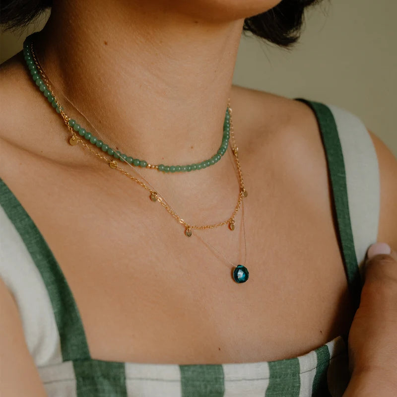 Wanderlust Life Fine Cord Necklace - Portofino Blue Quartz