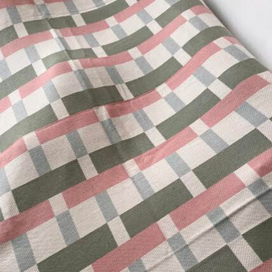 Ian Mankin Checkmate Throw - Sage & Pink