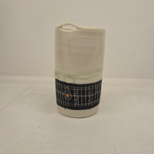 Sarah Cooling Sgraffito Vessel With Lug - Orange Pop