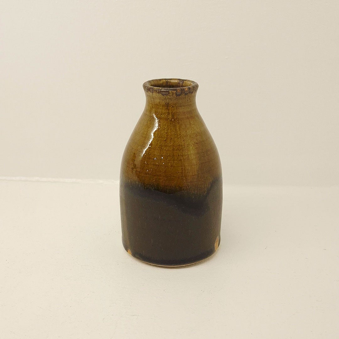 Lucy Turner Small Bud Vase - Brown & Gold