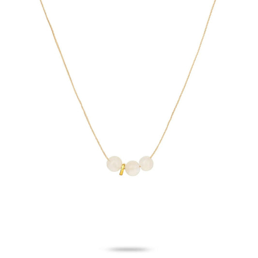 One & Eight Cord Necklace - Moonstone