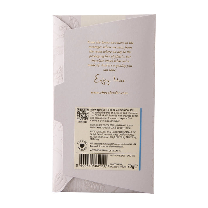 Chocolarder Browned Butter 60% Öko Caribe Milk Chocolate Bar