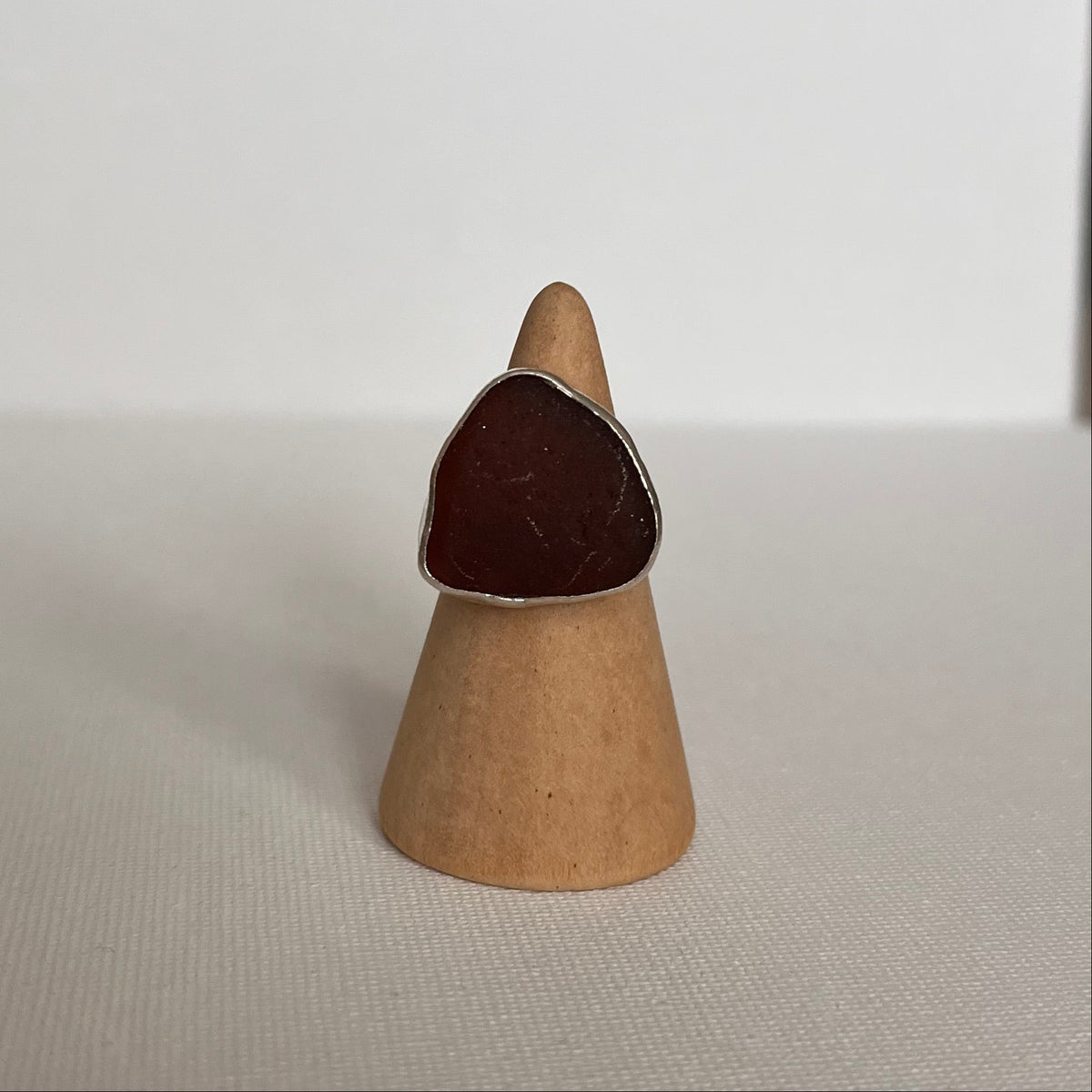 Sarah Drew Sea Glass Eco Silver Ring - Russet