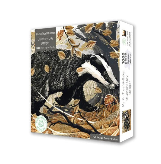 1000 Piece Jigsaw Puzzle - Blustery Day Badger