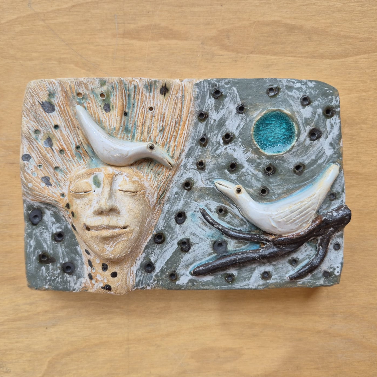 Shelagh Spear Head with Birds and Blue Moon SS253