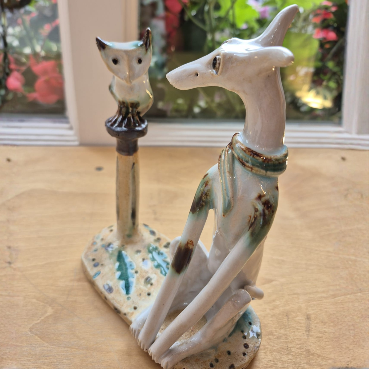 Shelagh Spear Dog and Owl on Post SS246