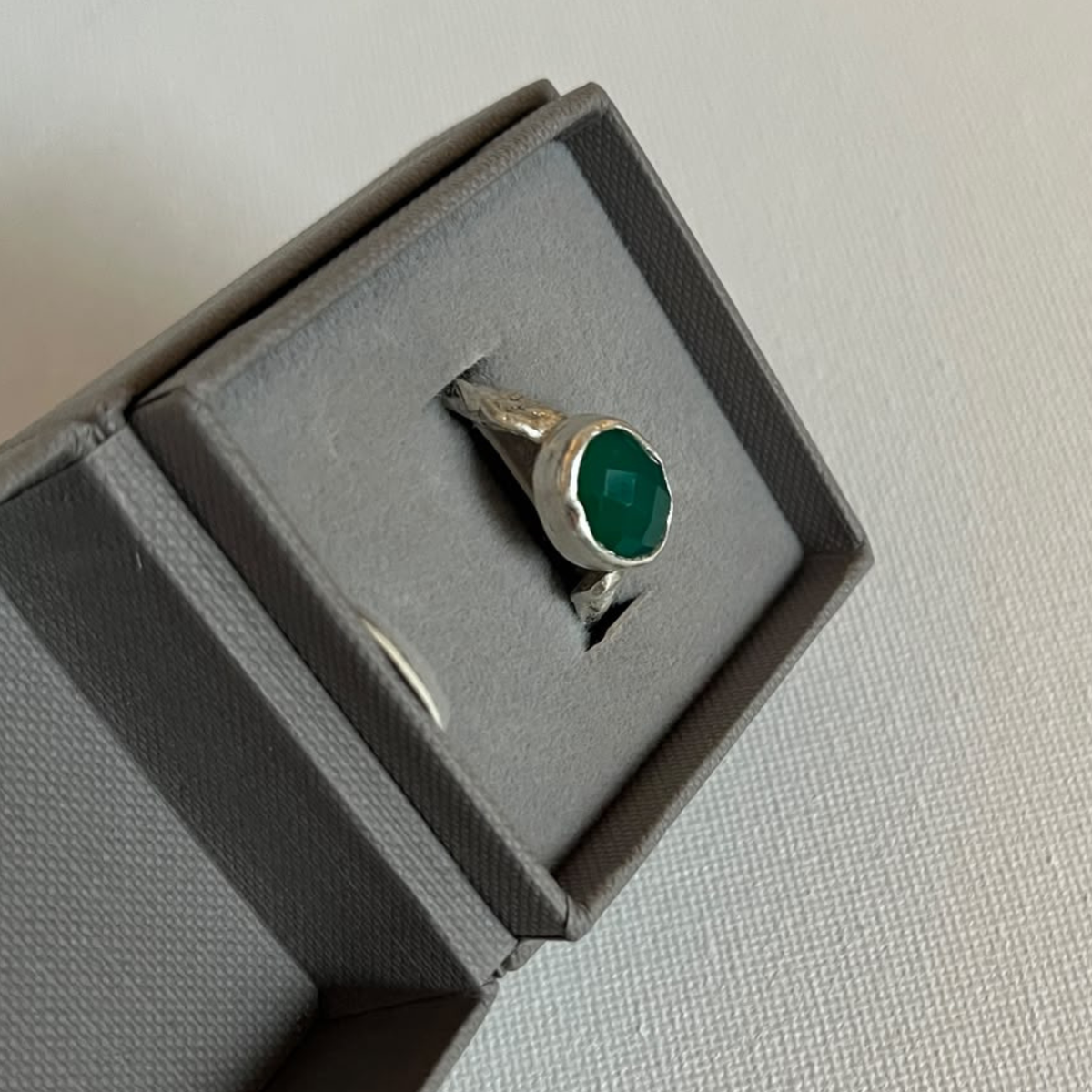 Sarah Drew Silver Ring - Small Faceted Agate