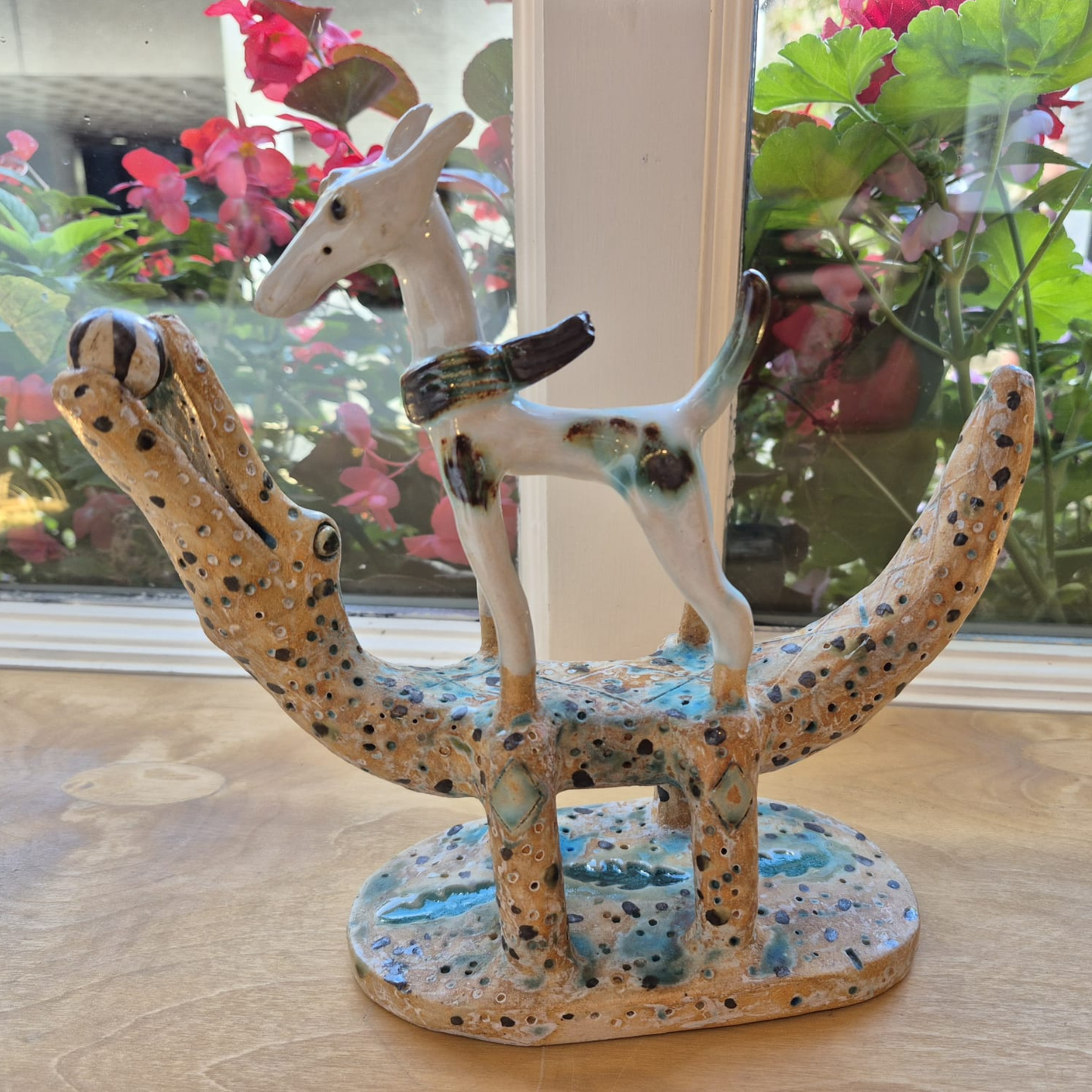 Shelagh Spear Dog on Crocodile Bench SS239