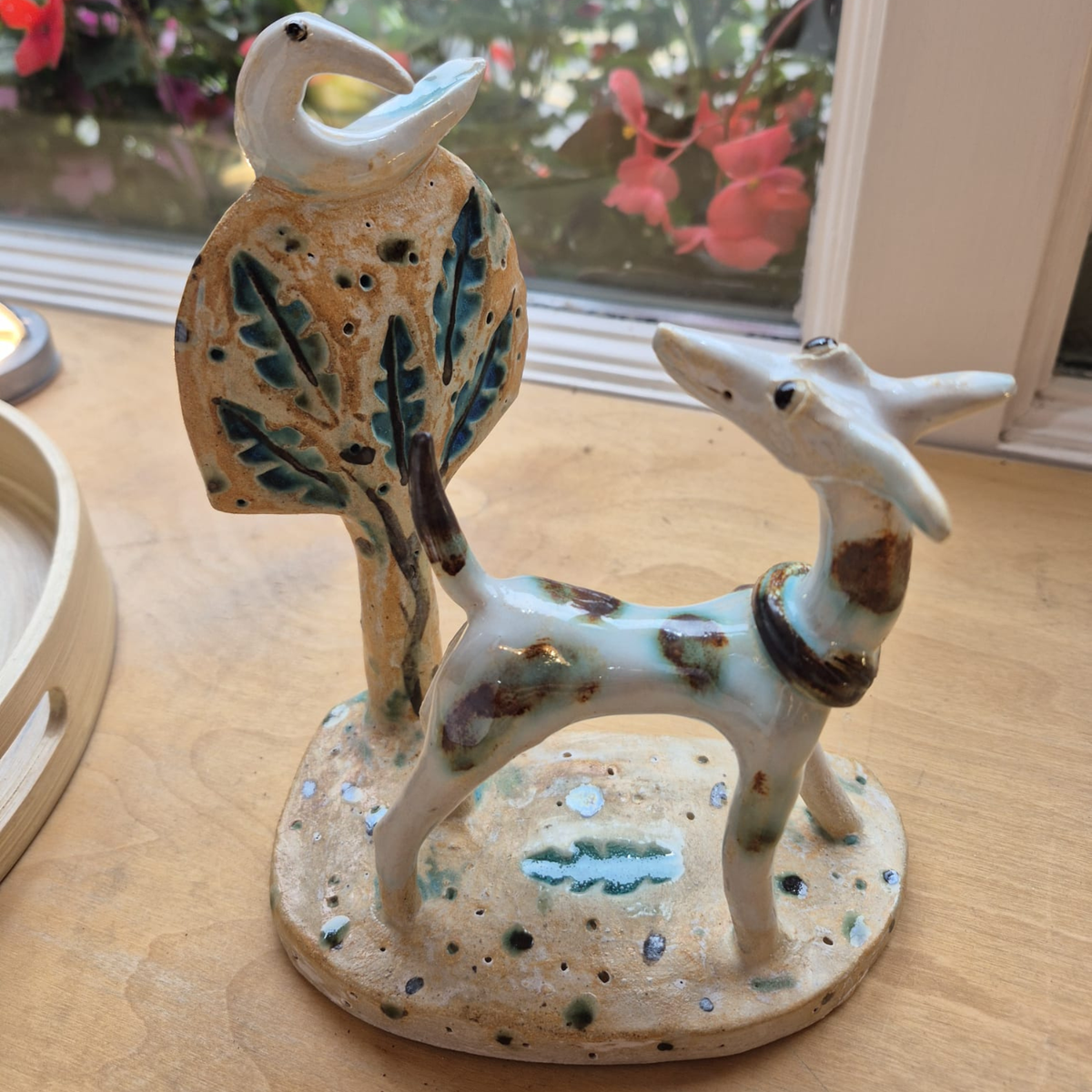 Shelagh Spear Standing Dog and Bird in Tree SS245