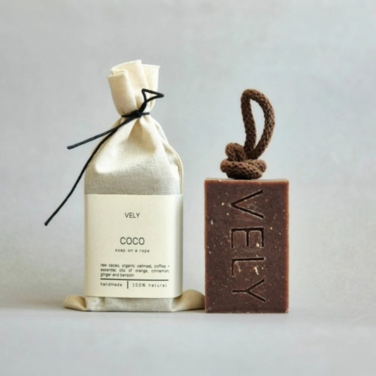 Natural Handmade Soap On A Rope - Coco