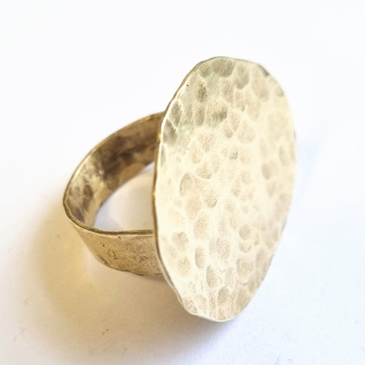 Brass Pebble Statement Ring