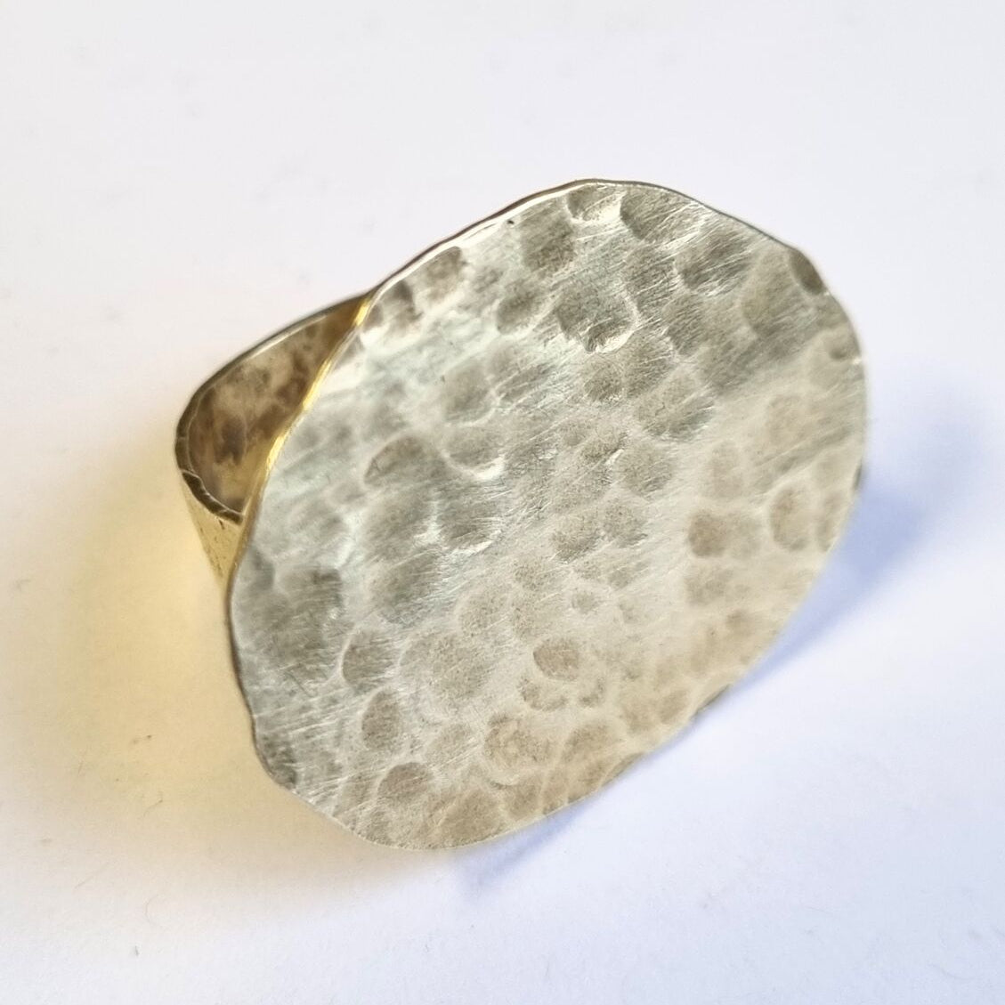 Brass Pebble Statement Ring