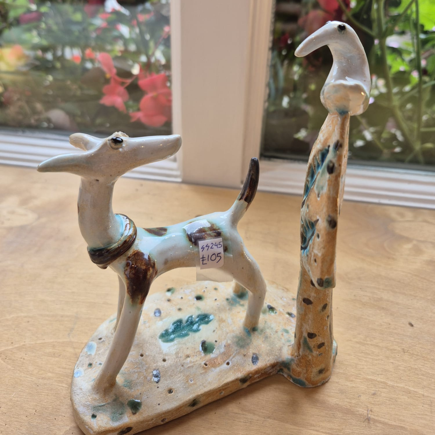 Shelagh Spear Standing Dog and Bird in Tree SS245