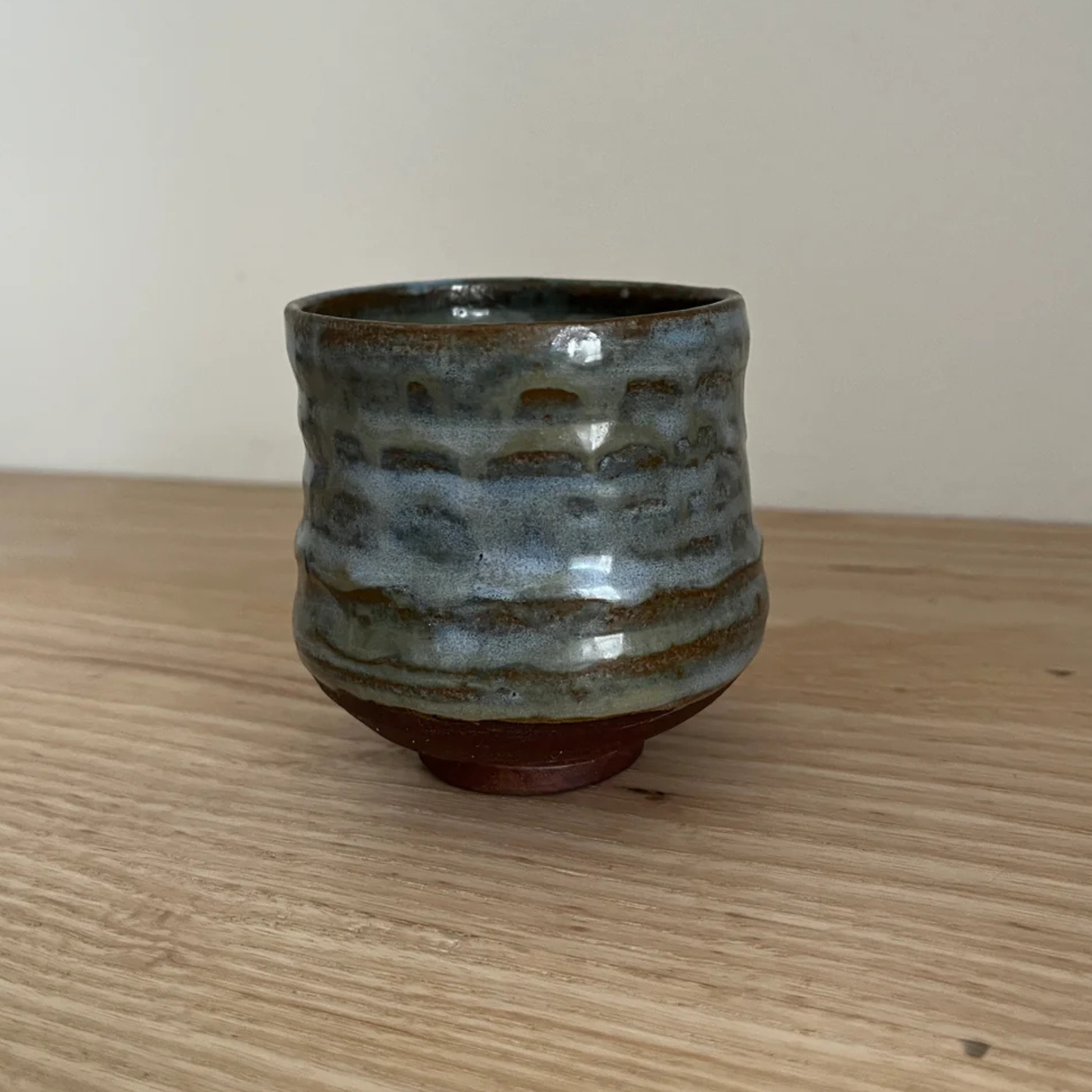 Ray Toms Boxed Yunomi Black Clay Cobalt Ash Glaze