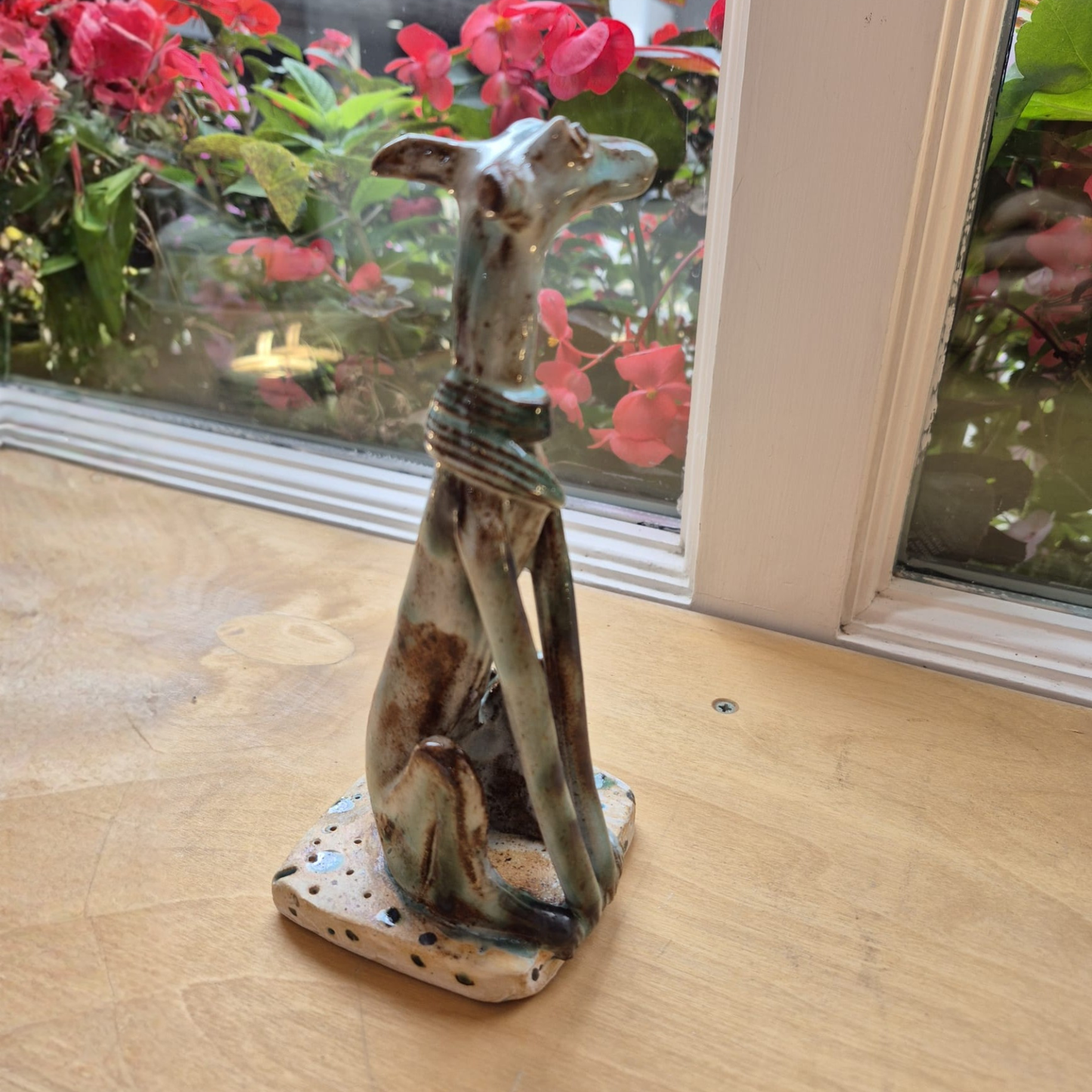 Shelagh Spear Sitting Brown Dog and Ball SS248