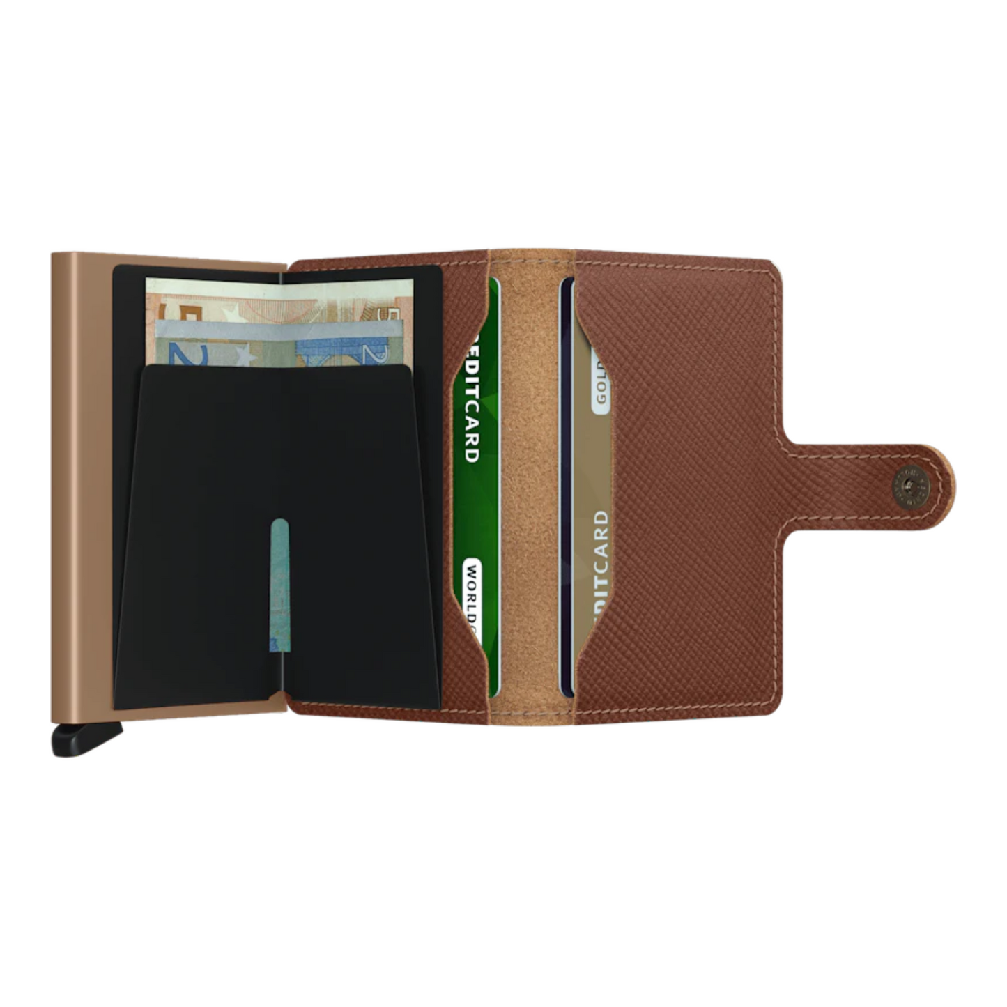 Mini Wallet - Saffiano Caramel