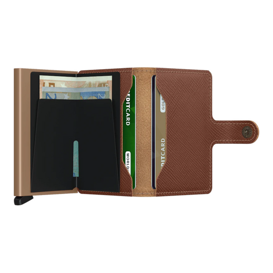 Mini Wallet - Saffiano Caramel