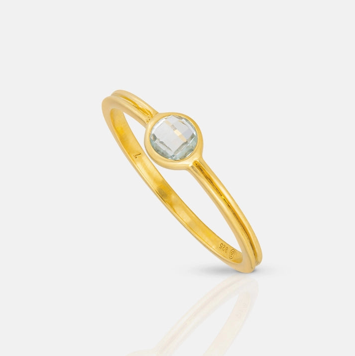 Gold Crystal Ring - Topaz