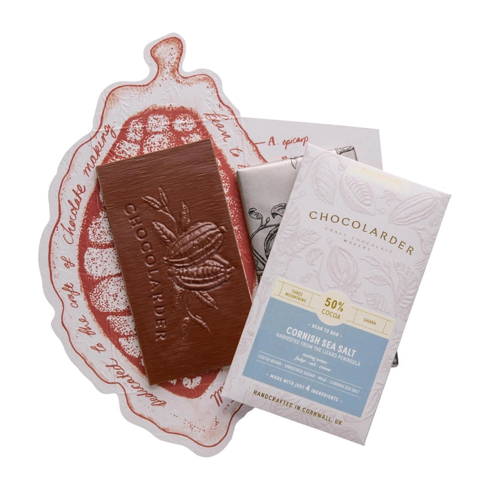 Chocolarder Cornish Sea Salt 50% Milk Chocolate Bar