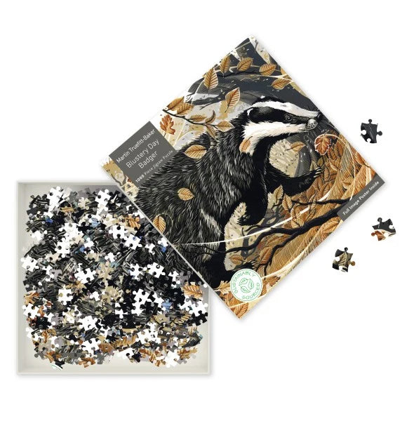 1000 Piece Jigsaw Puzzle - Blustery Day Badger