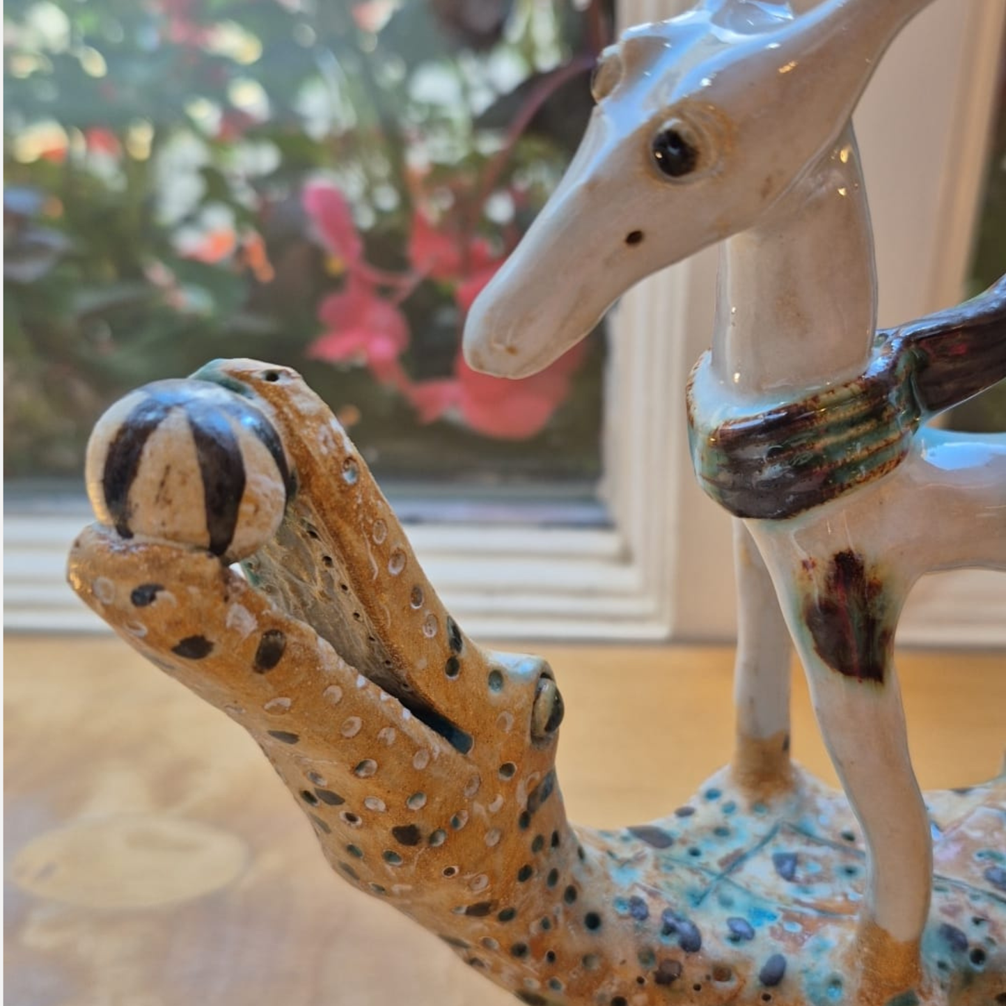 Shelagh Spear Dog on Crocodile Bench SS239