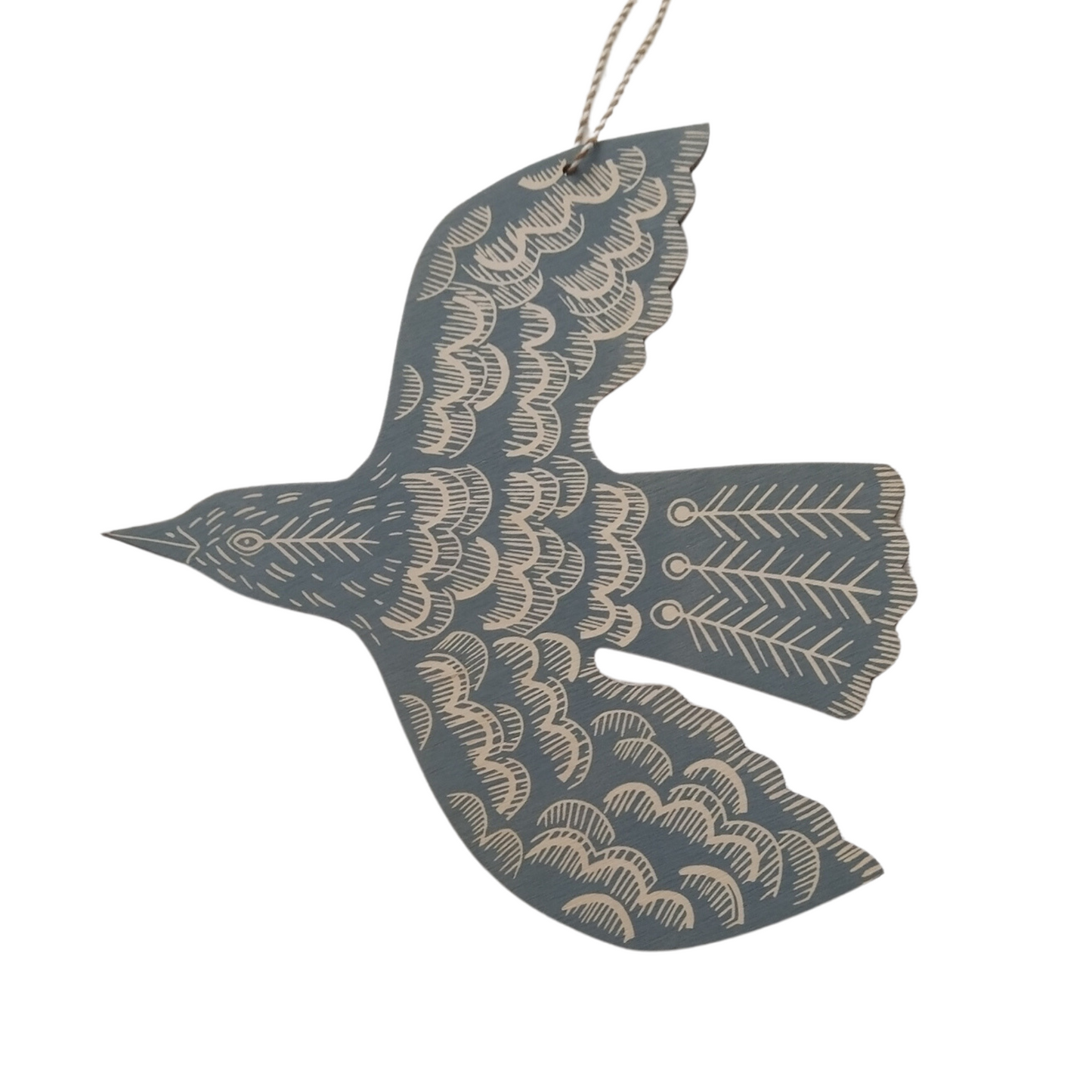 Kate Millbank Hanging Blackbird Blue - Grey