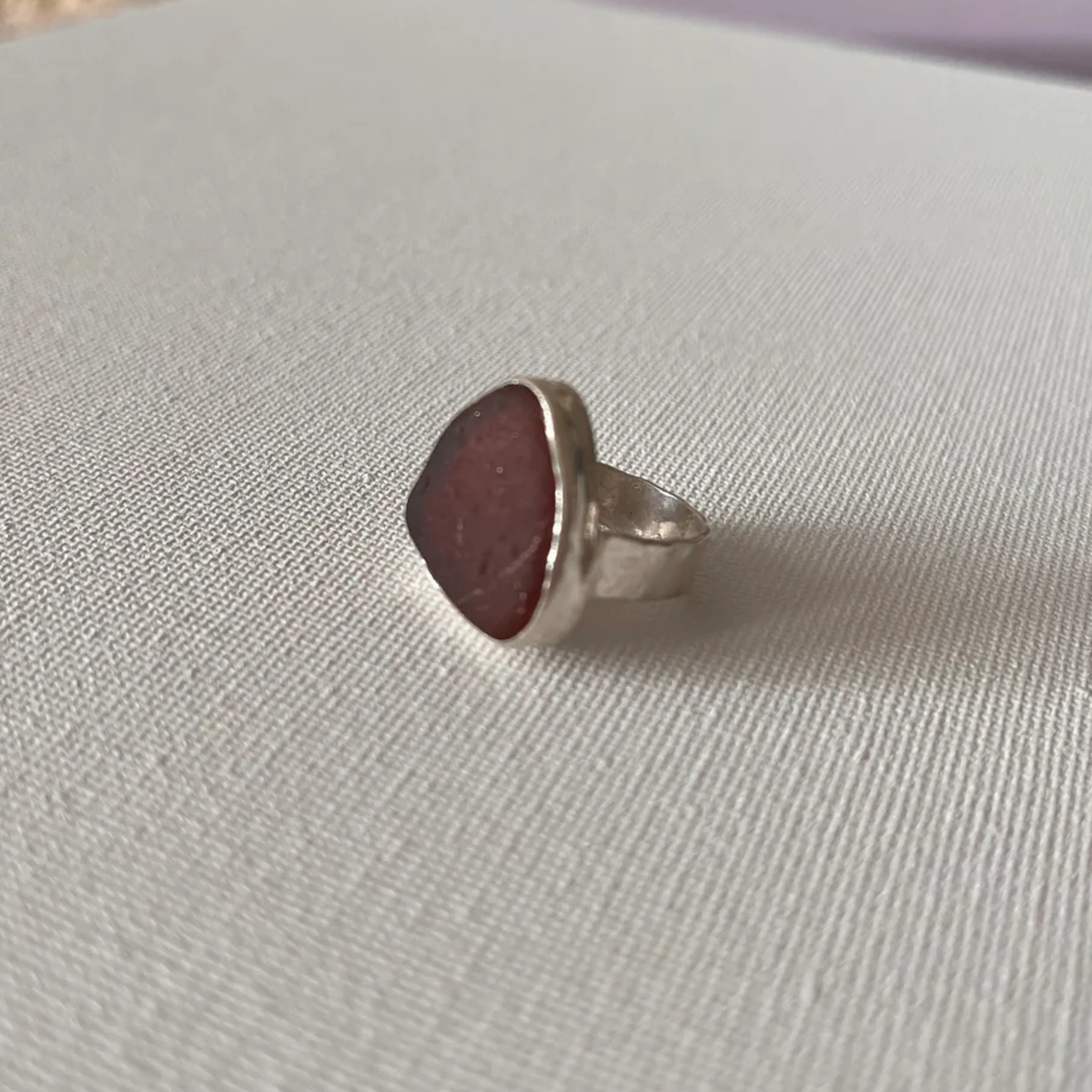 Sarah Drew Sea Glass Eco Silver Ring - Russet