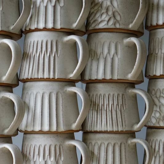 K Ceramics Hand Carved Mug - Design A