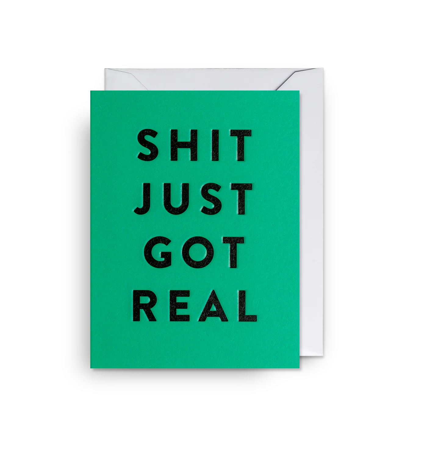 Lagom Mini Greetings Card - Shit Just Got Real