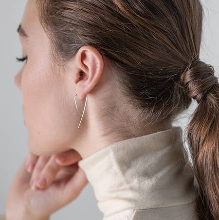 One & Eight Crossover Earrings - Silver & Gold