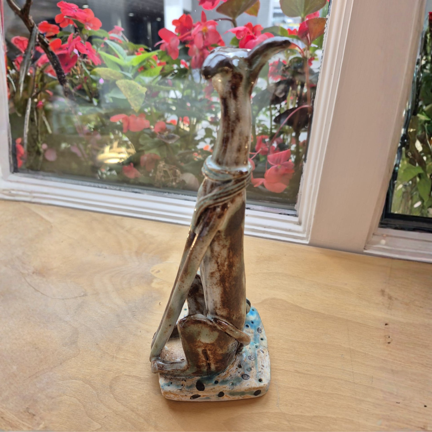 Shelagh Spear Sitting Brown Dog and Ball SS247