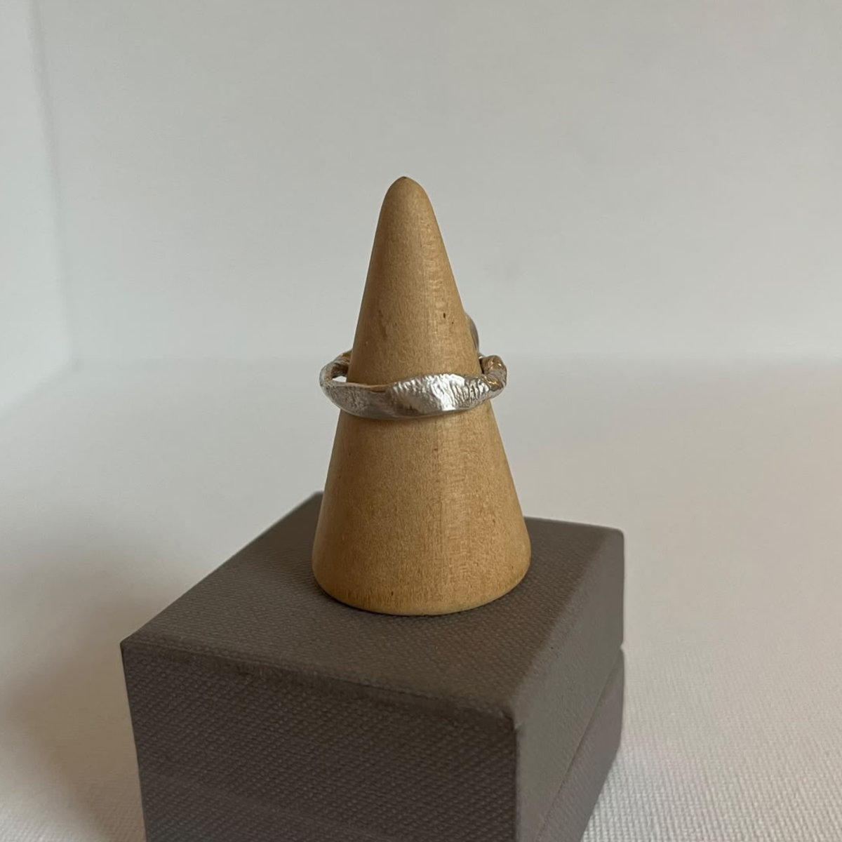 Sarah Drew Silver Ring - Large Round Faceted Chalcedony