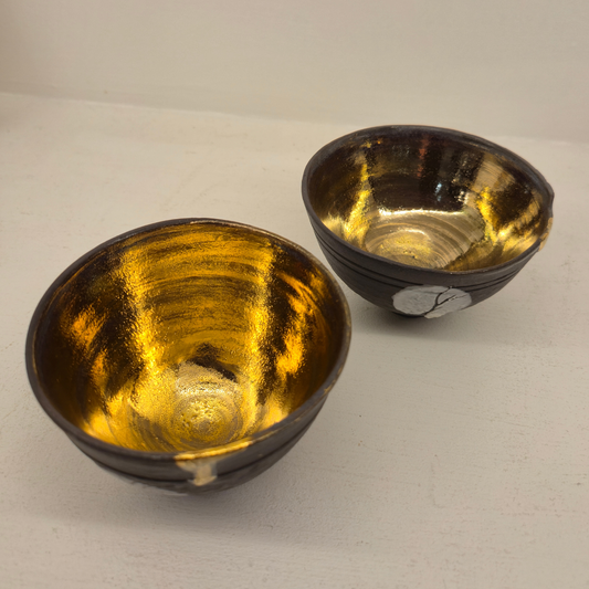 Sarah Cooling Moon Through Trees Bowl - Gold Lustre