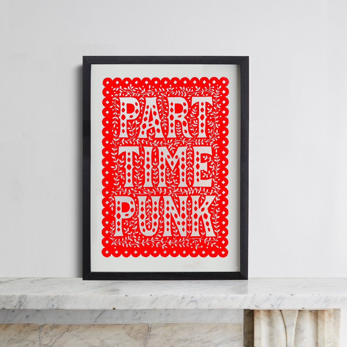 Pressed and Folded Linocut Print - Part Time Punk