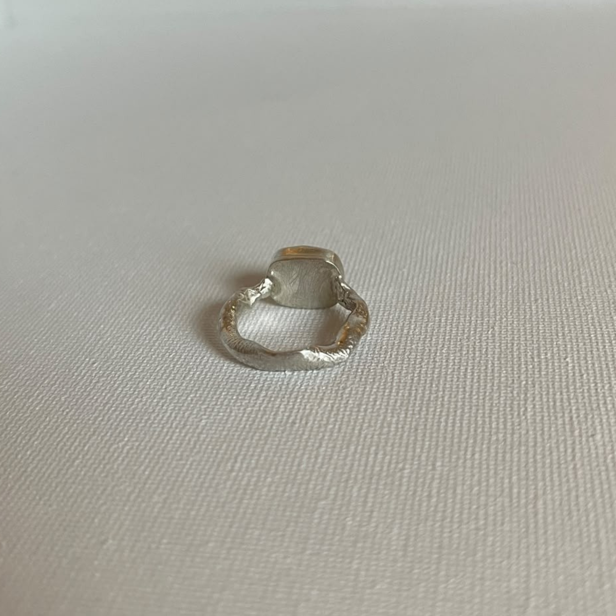 Sarah Drew Silver Ring - Small Faceted Onyx