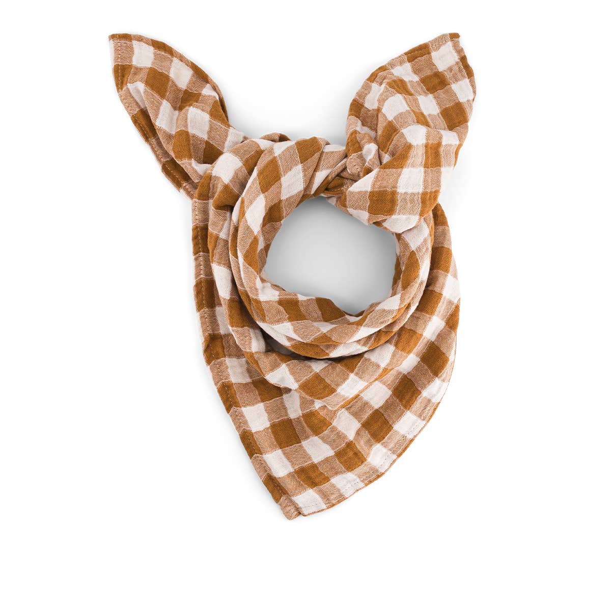 Square Scarf - Caramel Gingham Check