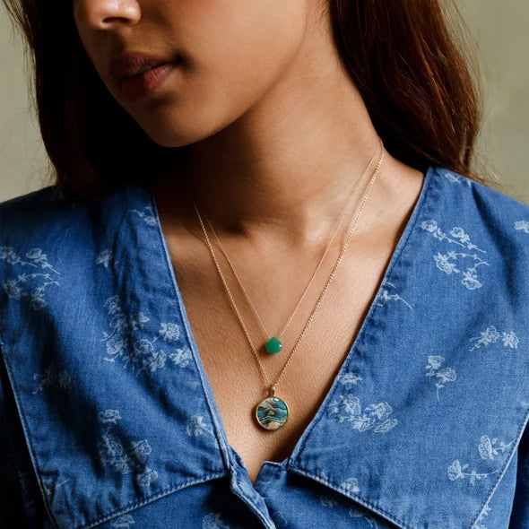 Wanderlust Life Fine Cord Necklace - Green Aventurine