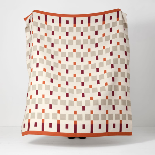 Ian Mankin Checkmate Throw - Claret & Rust