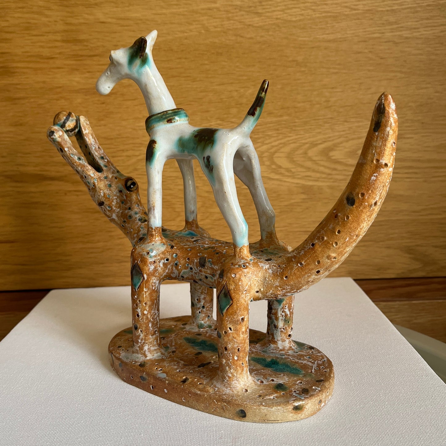 Shelagh Spear Dog on Crocodile Bench SS225