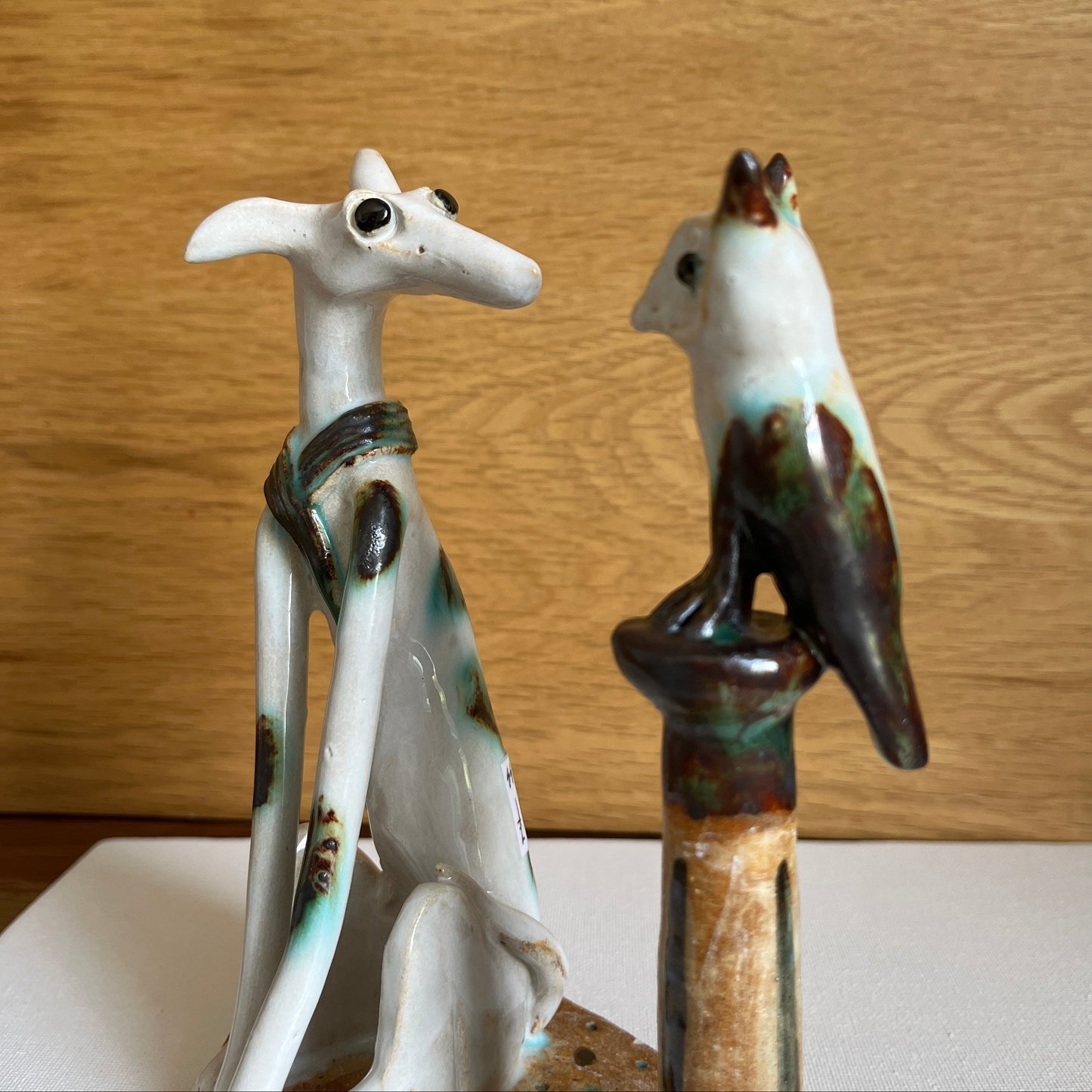 Shelagh Spear Dog and Owl on Post SS229
