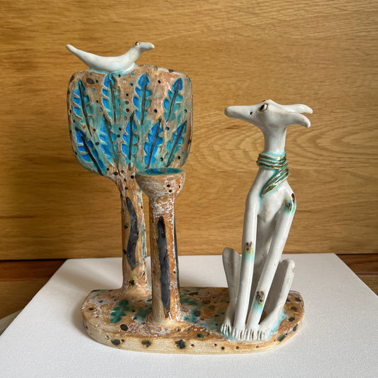 Shelagh Spear Dog, Tree with Bird, Water SS227